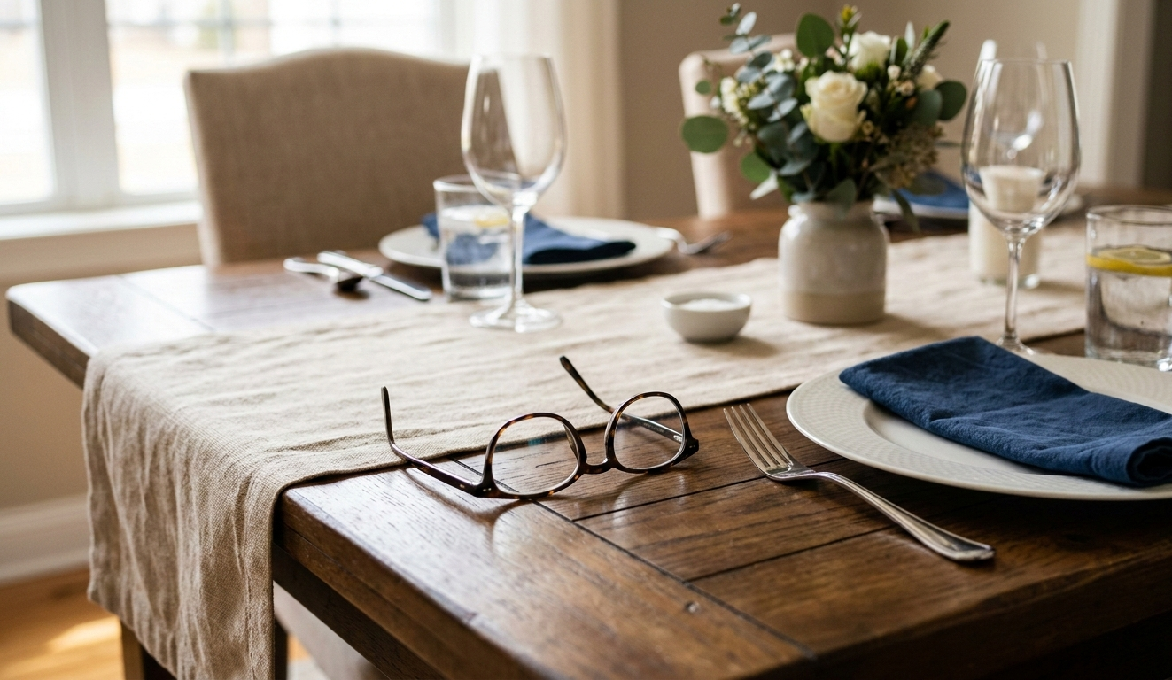 Lentes sobre la mesa